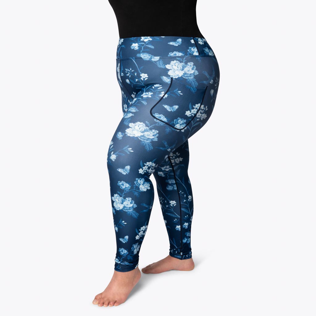 Blue Vintage Bloom Leggings