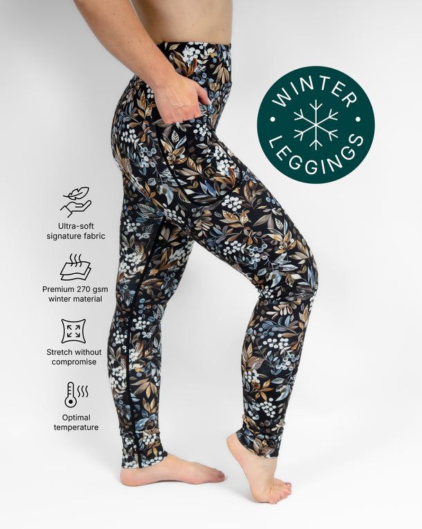 Aya Ravenberry Tight Fit Winter Leggings
