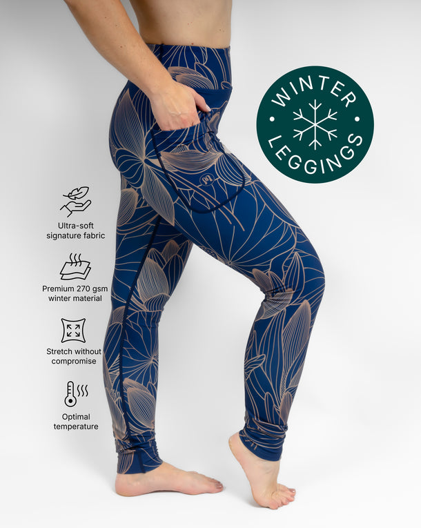 Aya Sapphire Tight Fit Winter Leggings