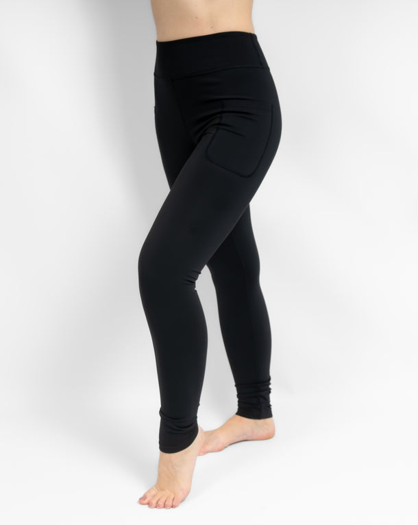 Aya Black Tight Fit Winter Leggings