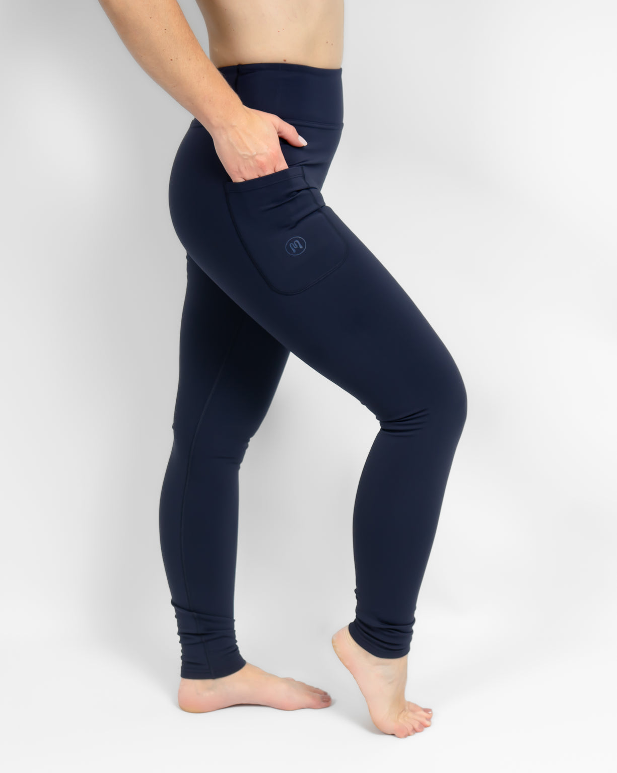 Aya Deep Blue Tight Fit Winter Leggings