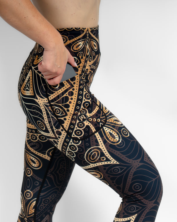 Aya Golden Mandala Tight Fit Winter Leggings