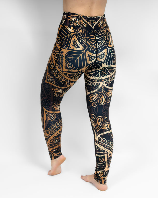 Aya Golden Mandala Tight Fit Winter Leggings