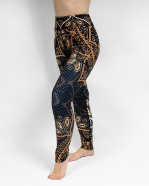 Aya Golden Mandala Tight Fit Winter Leggings