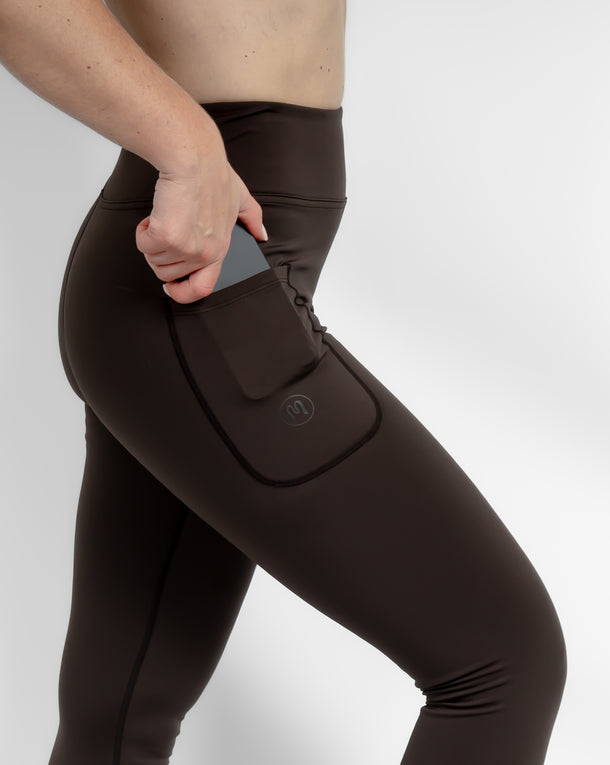 Aya Mocha Brown Tight Fit Winter Leggings