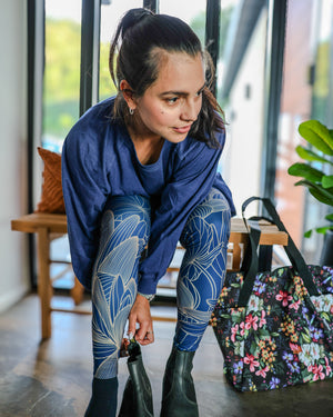 Aya Sapphire Tight Fit Winter Leggings