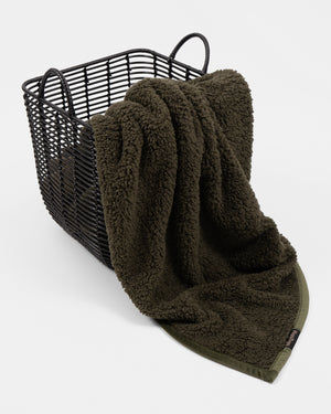 Faye Deep Olive Blanket