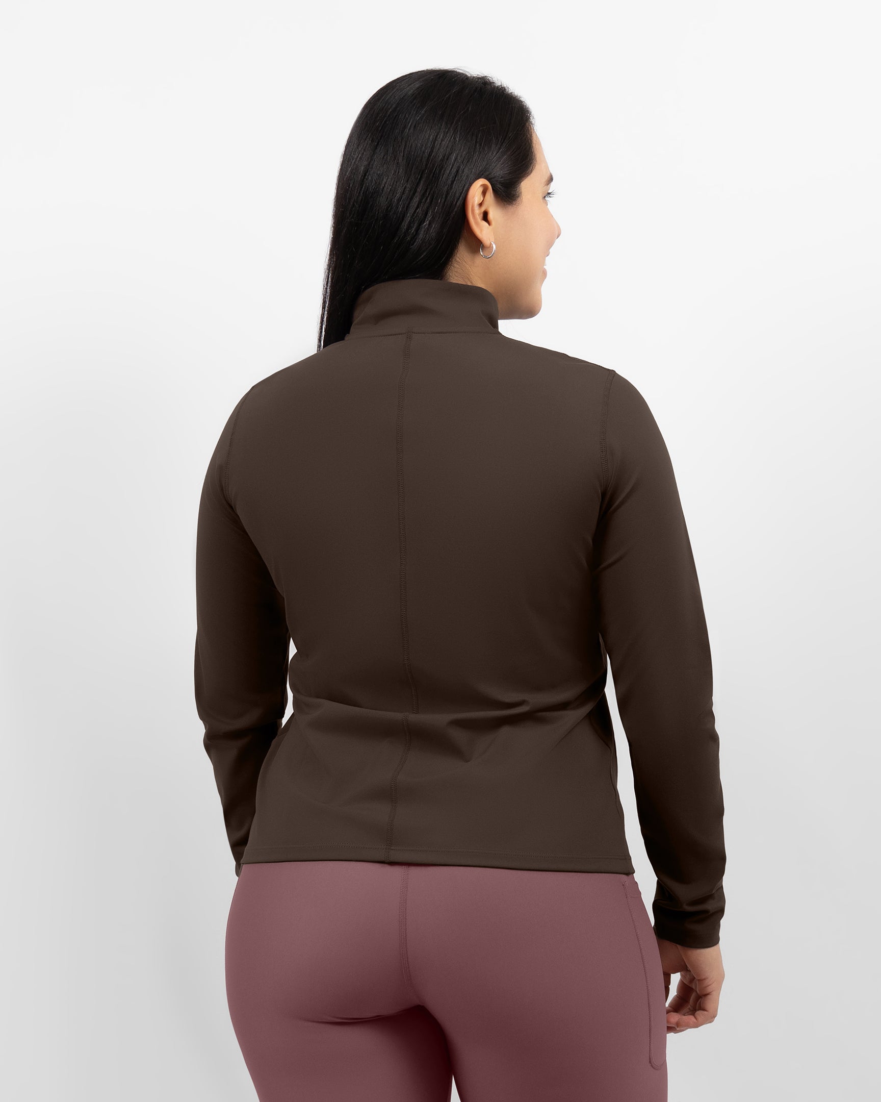 Lily Mocha Brown Zip Long-Sleeve – Maya Freya