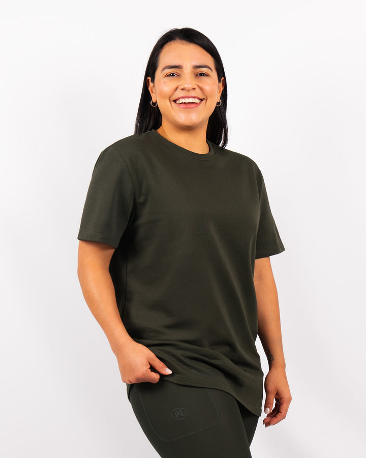 Naomi Everyday Deep Olive Long T-Shirt