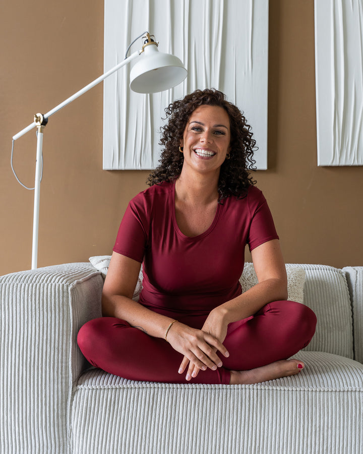 Vigga Fitted Bordeaux T-Shirt