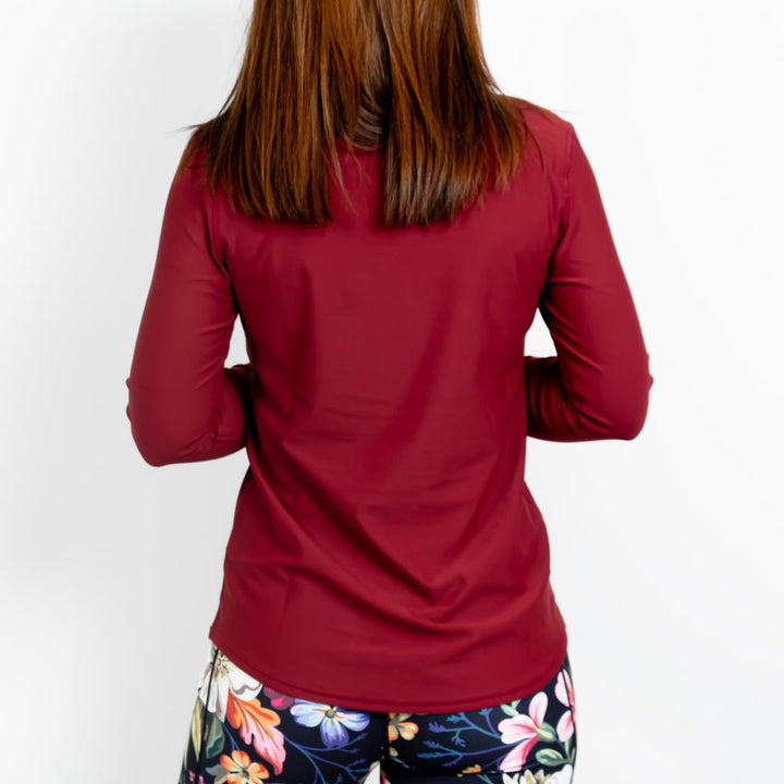 Vigga Fitted Bordeaux Long-Sleeve