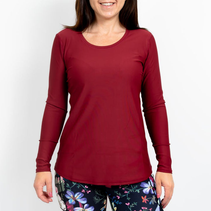 Vigga Fitted Bordeaux Long-Sleeve