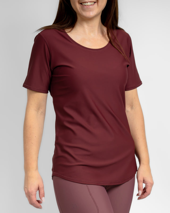 Vigga Fitted Deep Bordeaux T-Shirt