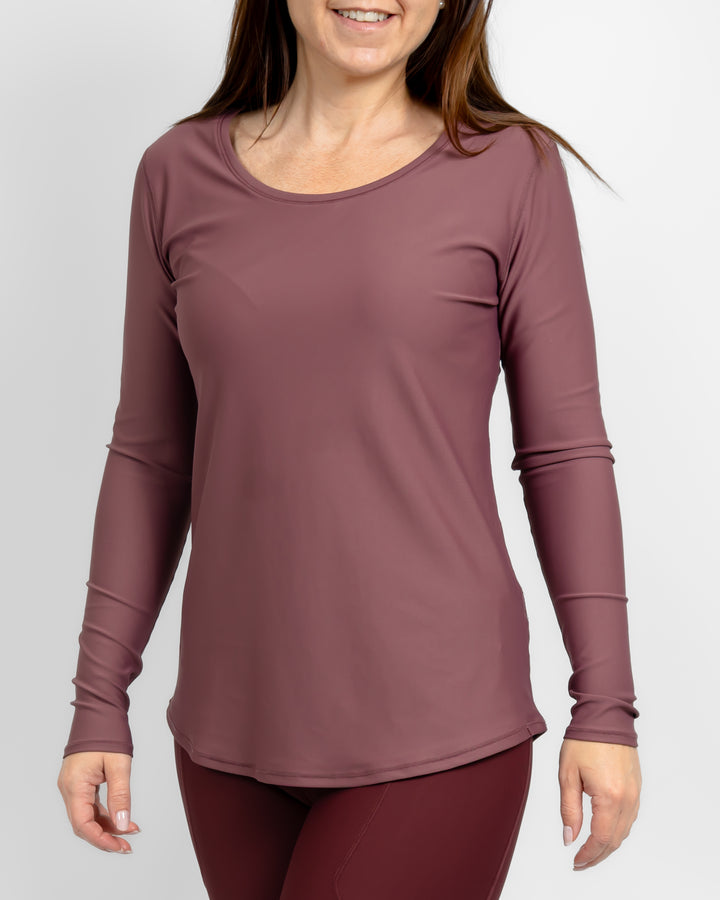 Vigga Fitted Dusty Rose Long-Sleeve