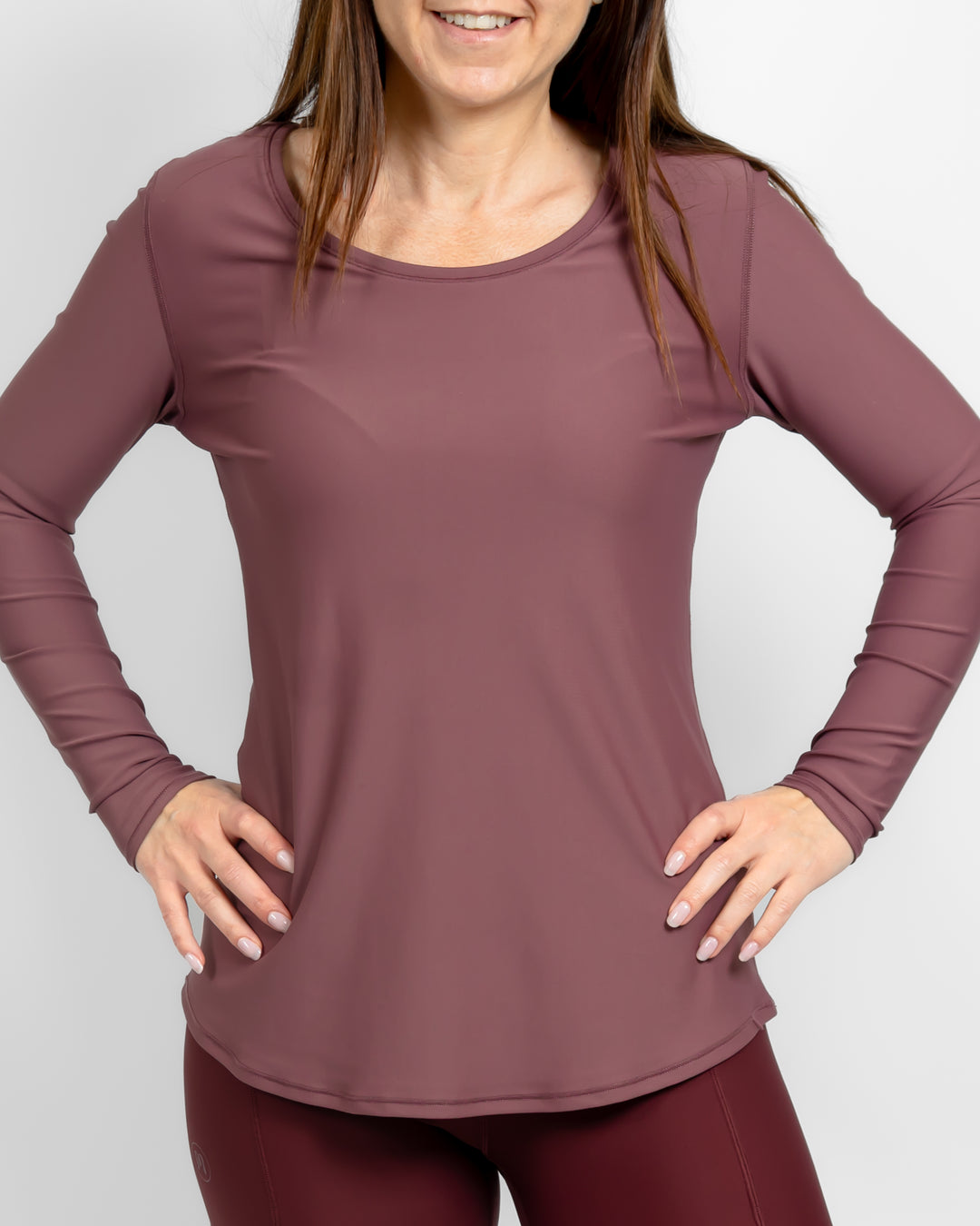 Vigga Fitted Dusty Rose Long-Sleeve