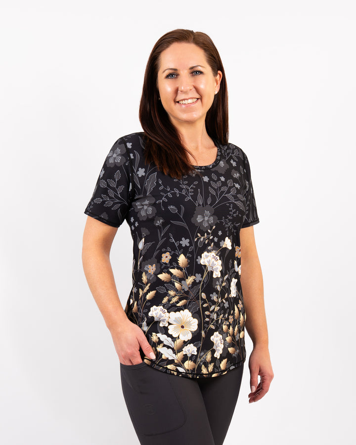 Vigga Fitted Elegant Floral T-Shirt