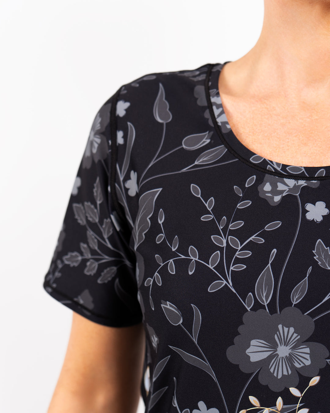 Vigga Fitted Elegant Floral T-Shirt