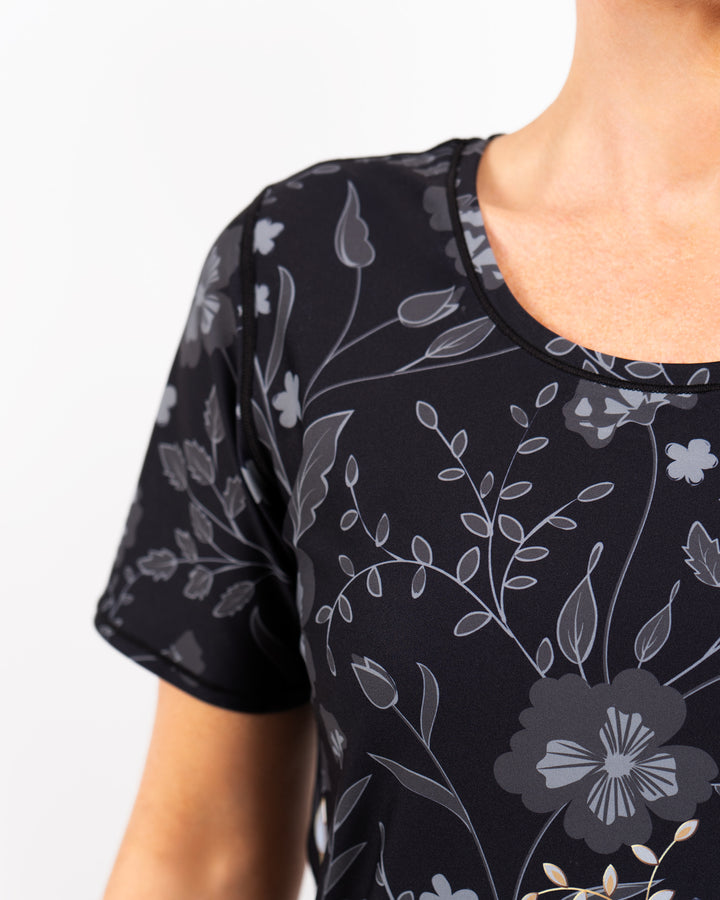 Vigga Fitted Elegant Floral T-Shirt