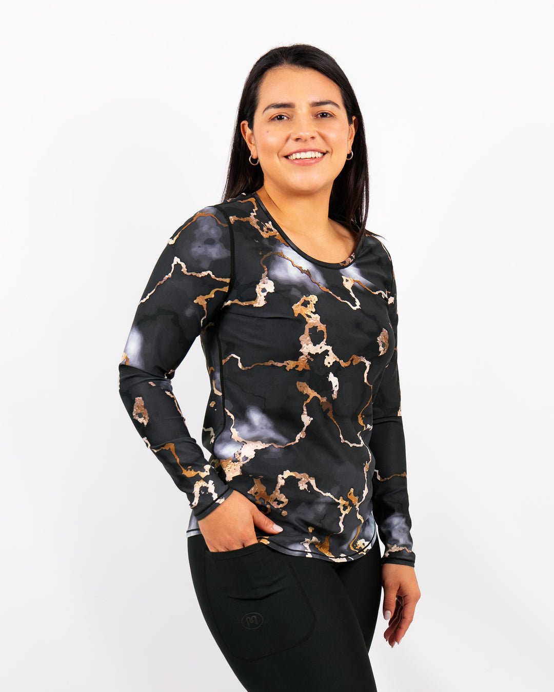 Vigga Fitted Marble Long-Sleeve