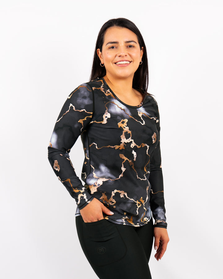 Vigga Fitted Marble Long-Sleeve