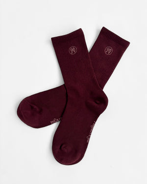 Zoe Deep Bordeaux Socks